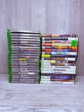 X box one x box 360 and play station 2 video game empty boxes cd storage 40